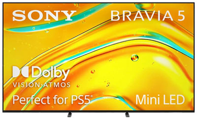 Image: Sony 85-inch Class BRAVIA 5 Mini LED 4K HDR Google TV (2025 Edition)