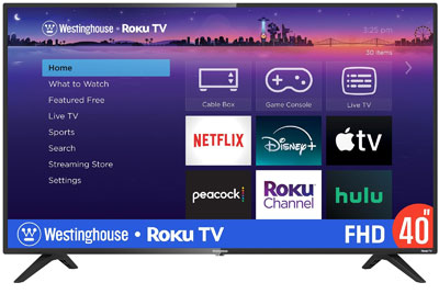 Image: Westinghouse 40-inch 1080p Full HD Smart Roku TV (2022 Edition)