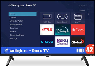 Image: Westinghouse 42-inch 1080p Full HD Smart Roku TV (2022 Edition)