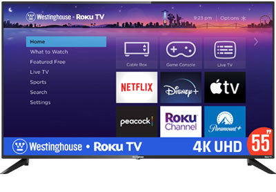 Image: Westinghouse 55-inch 4K UHD Smart Roku TV (2021 Edition)