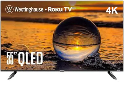 Image: Westinghouse 55-inch Edgeless QLED 4K UHD Smart Roku TV (2024 Edition)