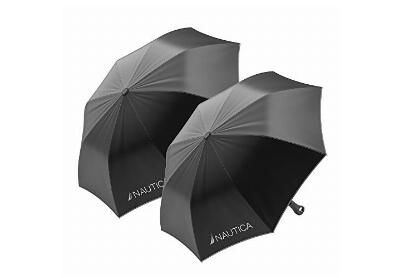 Image: Nautica 42-inch Windproof Auto-Open Folding Umbrella 2-pack