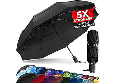 Image: TUMELLA 42-inch Windproof Automatic Folding Travel Umbrella