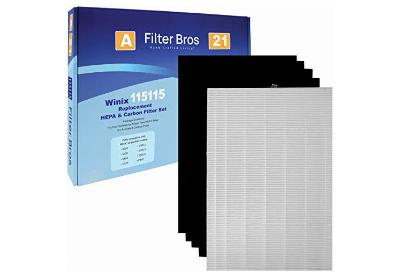 Image: Filter Bros Winix 115115 Replacement Hepa and Carbon Filter Set (by Filter Bros Hand-crafted Living)