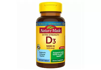 Image: Nature Made Extra Strength Vitamin D3 5000 IU (125 mcg) Softgels (by Nature Made)