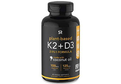 Image: SR Plant-Based Vitamin K2 and D3 With Organic Coconut Oil (by Sports Research)