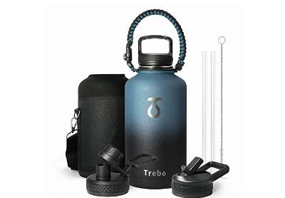 Image: Trebo 64 oz Insulated Water Bottle with 3 Lids