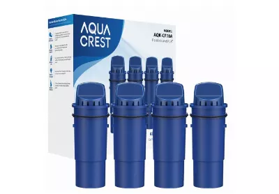 Image: Aqua Crest AQK-CF10A Pitcher Water Filter 4 Pack (2.3 x 2.3 x 6.4 inches) (by Aqua Crest)