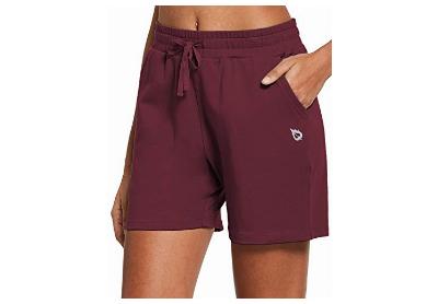 Image: Baleaf Women's 5 inch Casual Jersey Cotton Shorts With Pockets (by Baleaf)